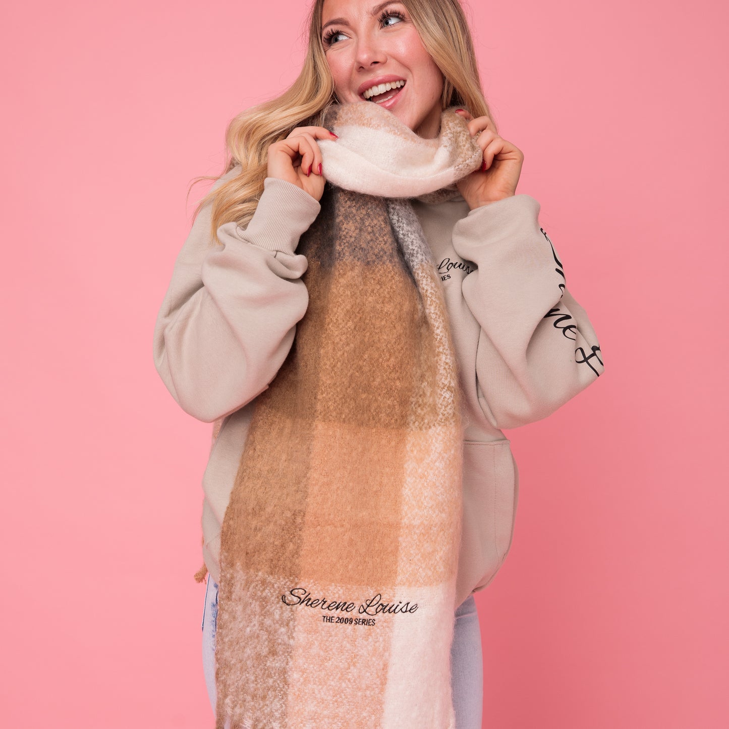 Sherene's Boutique Fluffy Check Scarf